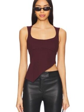 Lovers + Friends Penn Top in Oxblood